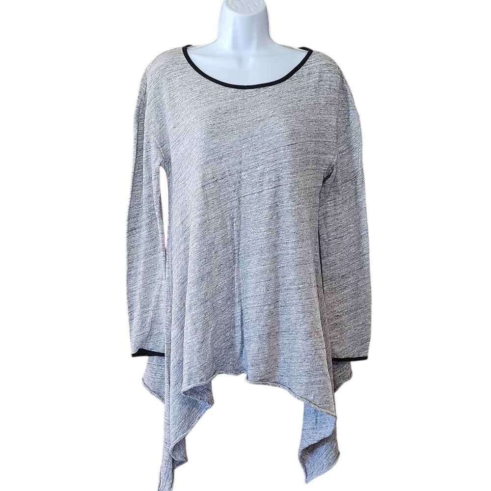Calvin Klein Womens Shark Bite Tunic Sweater Size S Gray Long Sleeve Lightweight